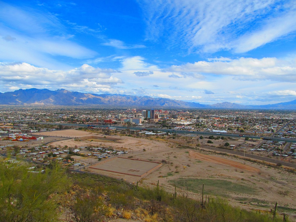 Tucson, Arizona, Sky, Clouds, Landscape, Mountains